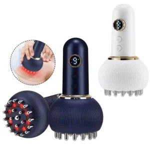 Wlireless Eletric Heated Meridian Brush Massage Lymphatic Drainage Machine Heating Microcurrent Anti Cellulite Body Back Massage