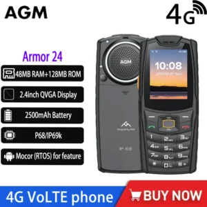 AGM M6 IP68 Push-Button Phones 4G Unlocked Cellphone 2500mAh Rugged Telephone Dual SIM Feature Phone for Senior Russian Version
